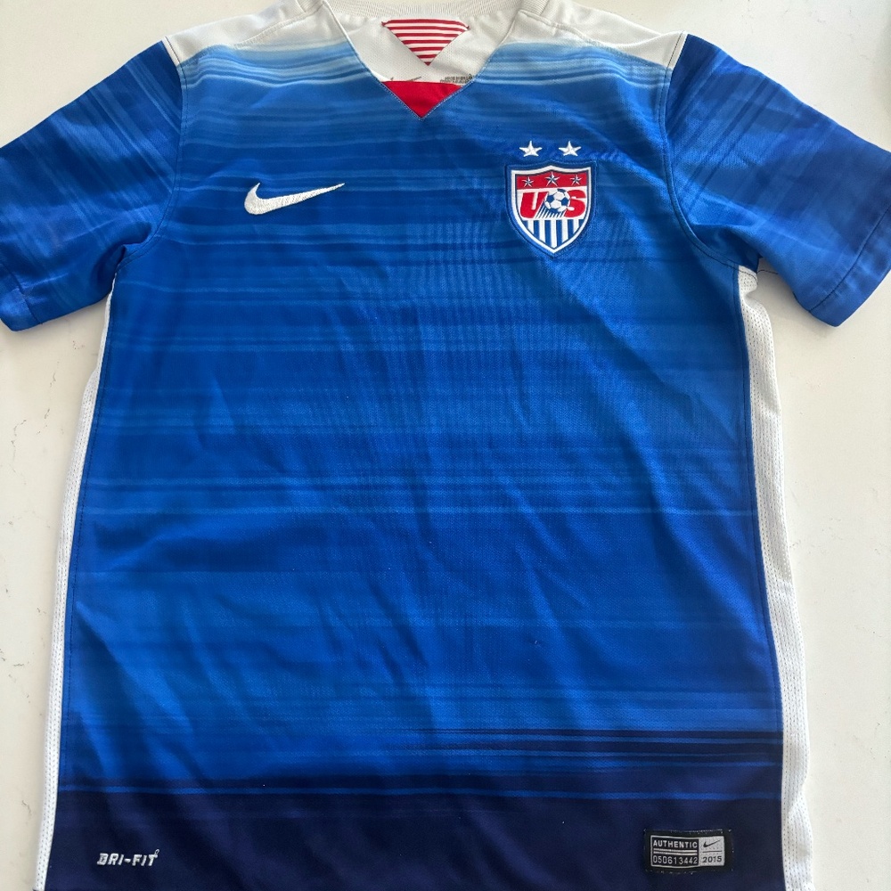 Nike Women's World Cup USA WNT 2 Stars Blue Away Jersey (Kid Size Medium)